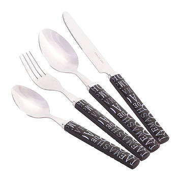 Набір столових приладів Kamille KM-5245 24 пр. з пластиковими ручками