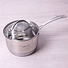 Ківш Kamille KM-4716S 1.8 л з нержавіючої сталі з кришкою і 7-шаровим дном для індукції, фото 3