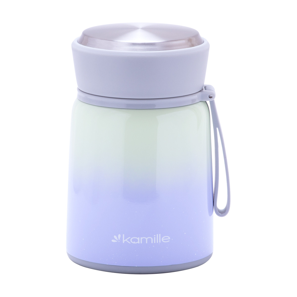 Термос харчовий обідній для супу Kamille KM-2096 Фіолетовий 530мл з нержавіючої сталі, фото 1