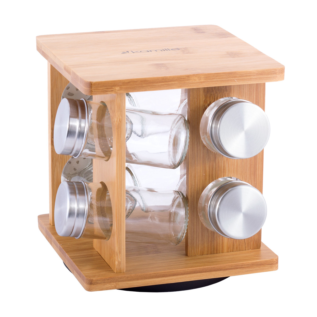 Набір ємностей Kamille KM-7039 для спецій на квадратній підставці 8шт, фото 1