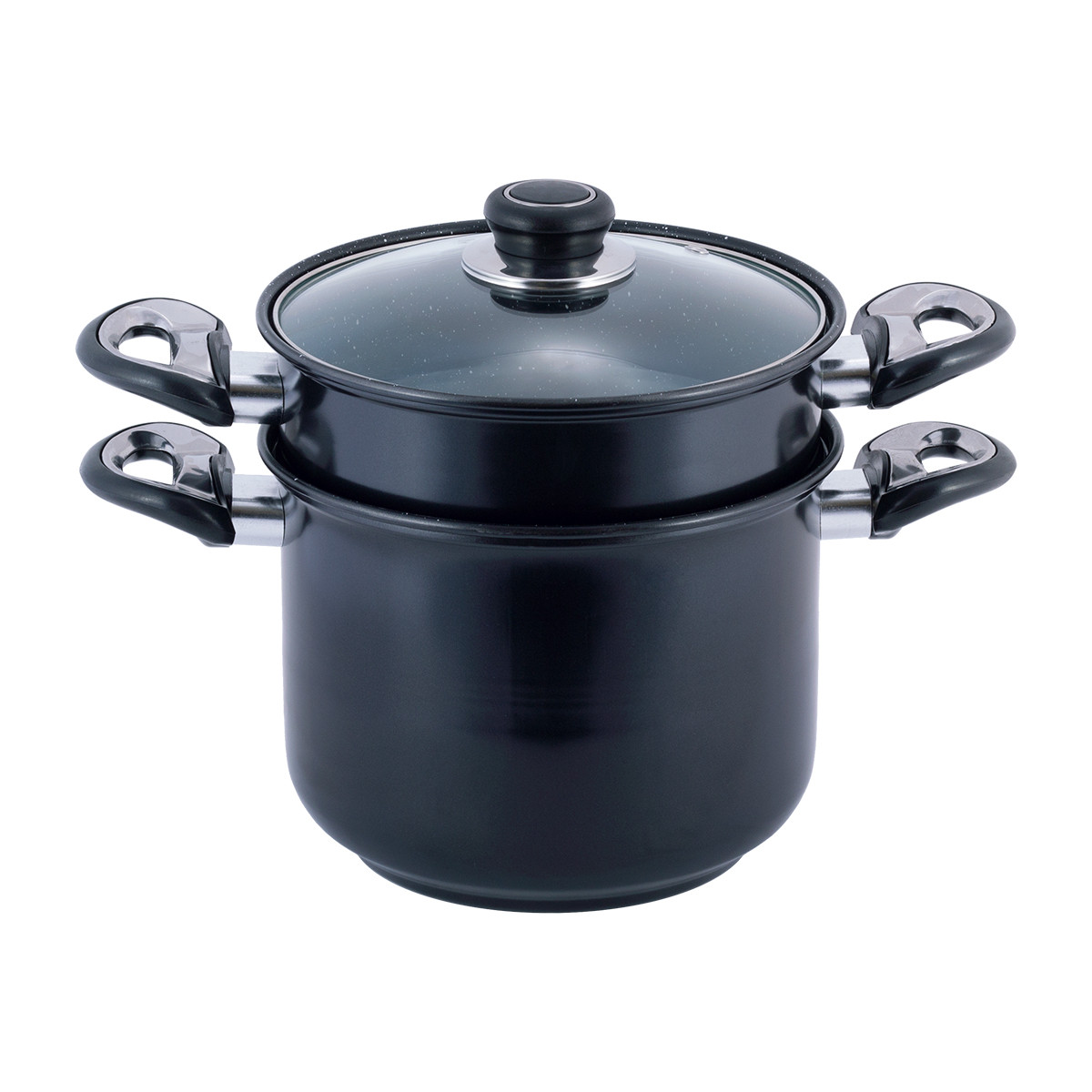 Пароварка Kamille KM-5822 2-х рівнева 4л з вуглецевої сталі для приготування їжі для індукції
