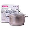 Каструля Kamille KM-4720S 3.3 л з нержавіючої сталі з кришкою і 7-шаровим дном для індукції, фото 2