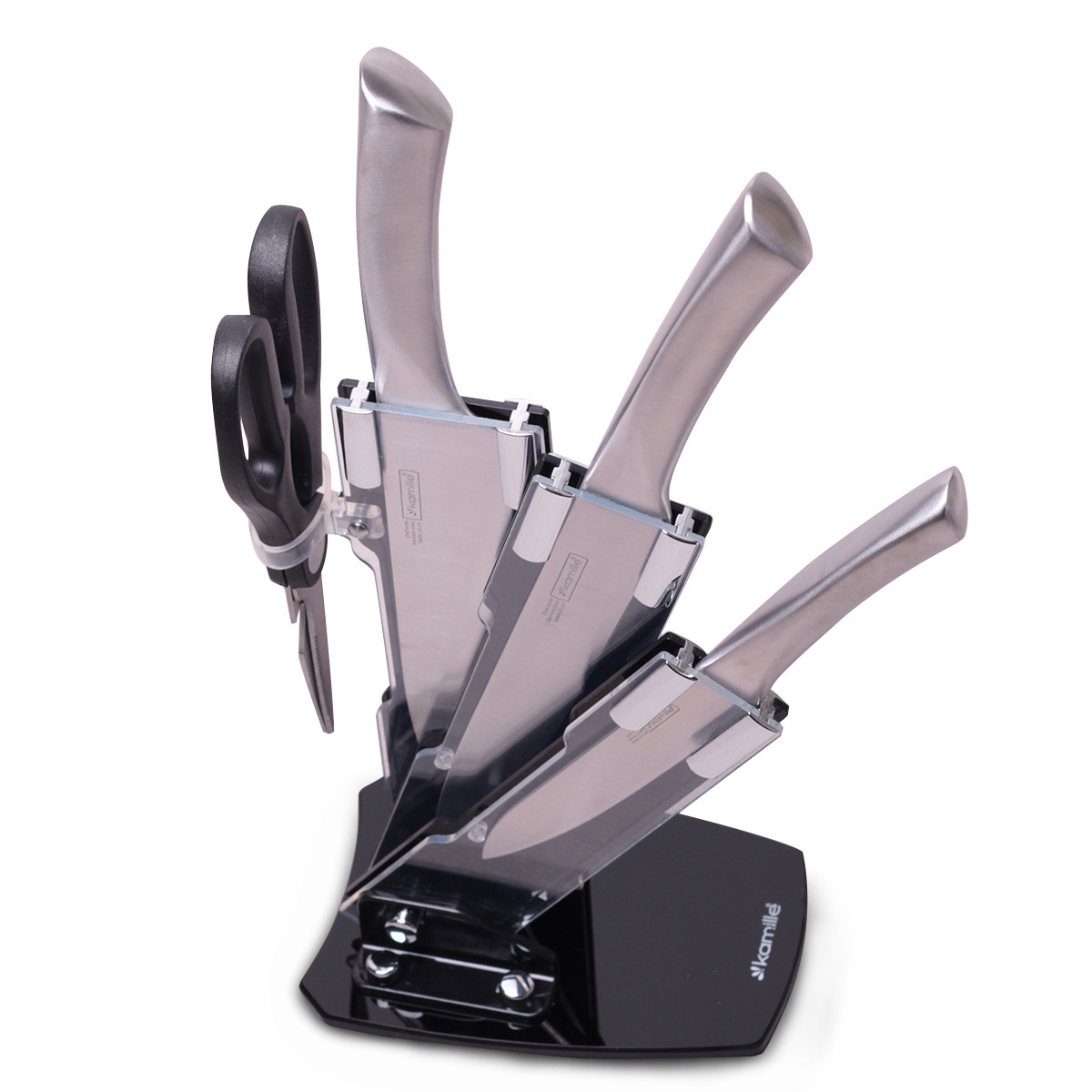 Набір Ножів Kamille KM-5138 5 предметів на акриловою підставкою, фото 1