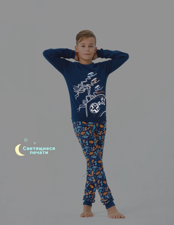 Піжама хл. Smil 104255 , 80 байка т.синій