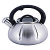 Чайник Kamille KM-0671A 3л з нержавіючої сталі зі свистком і скляною кришкою для індукції, фото 9