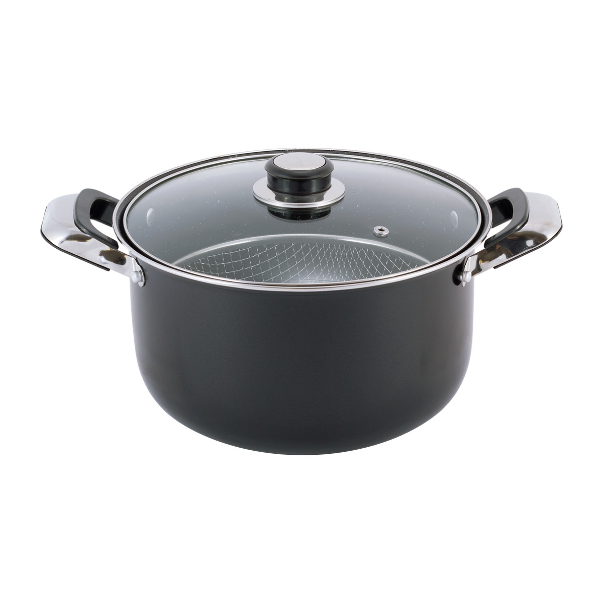 Каструля з кришкою Kamille KM-5821 для фритюру 4.0 л з вуглецевої сталі для індукції і газу, фото 1