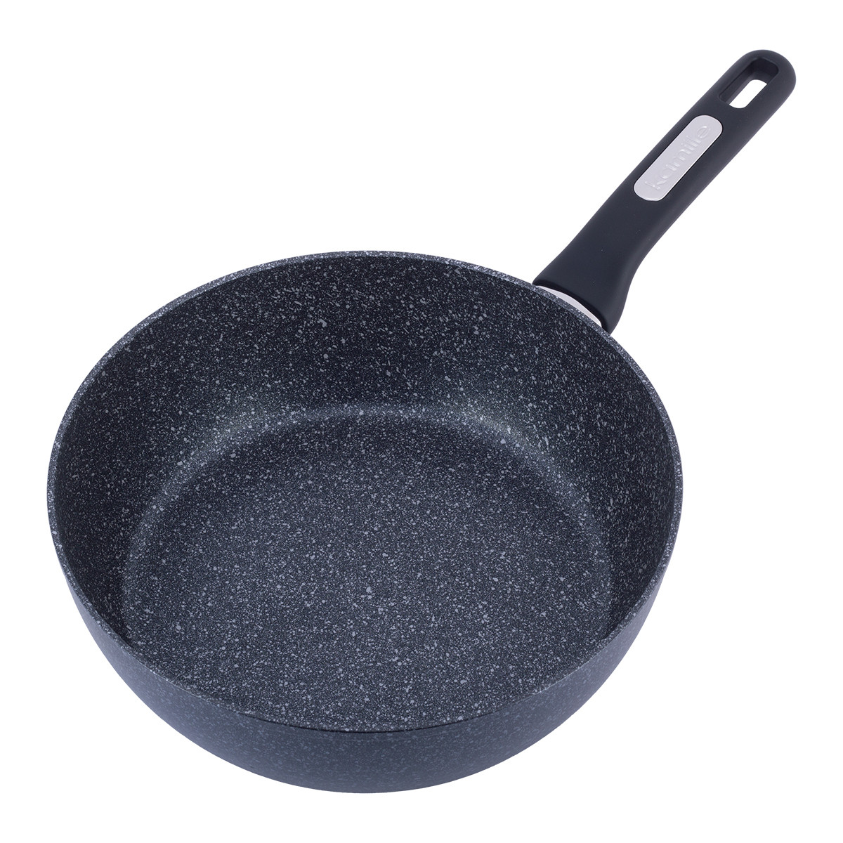 Сотейник Kamille KM-5395MR 28*8,5 см з антипригарним покриттям чорний мармур з алюмінію для індукції