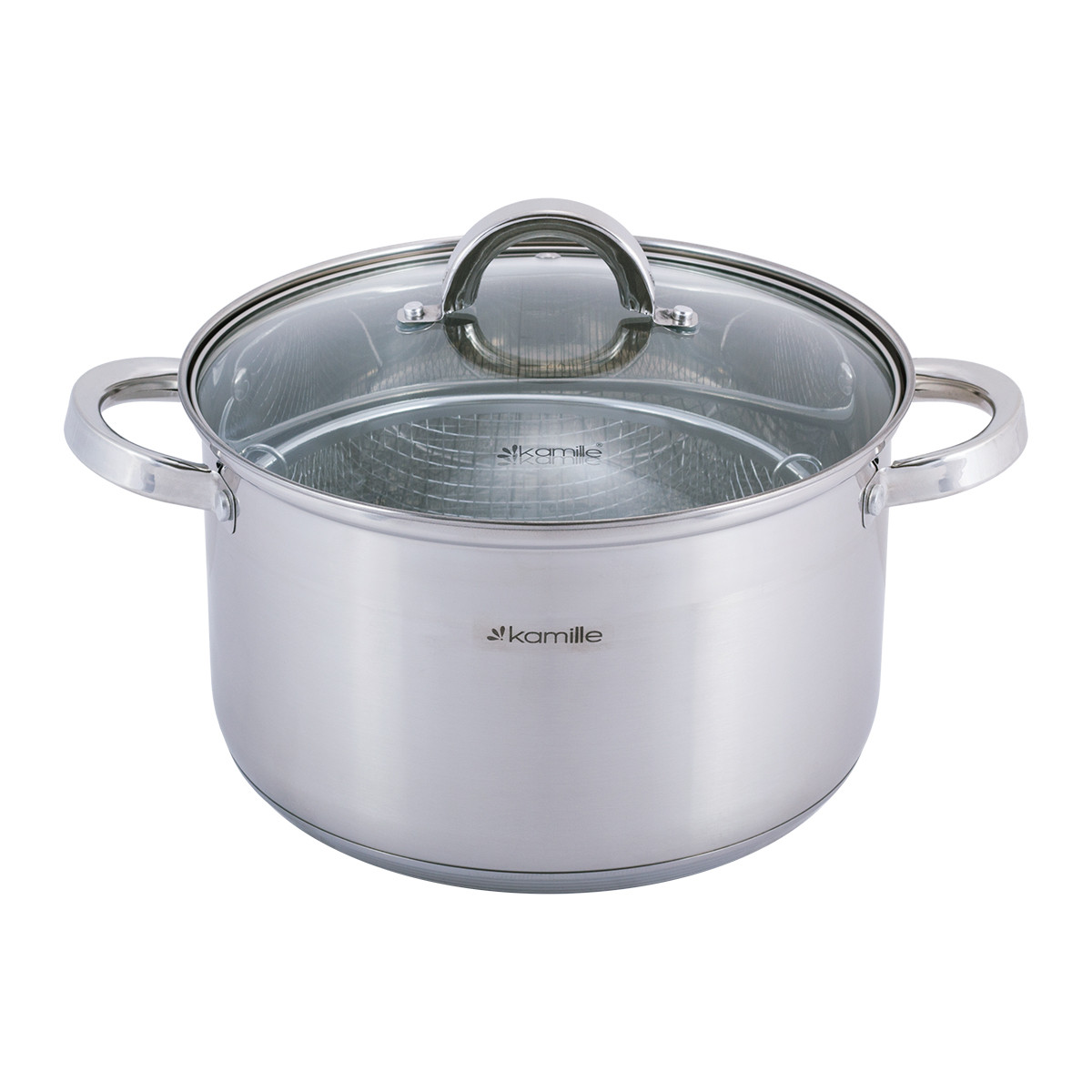 Каструля для фритюру Kamille KM-5625S 25см з нержавіючої сталі, фото 1