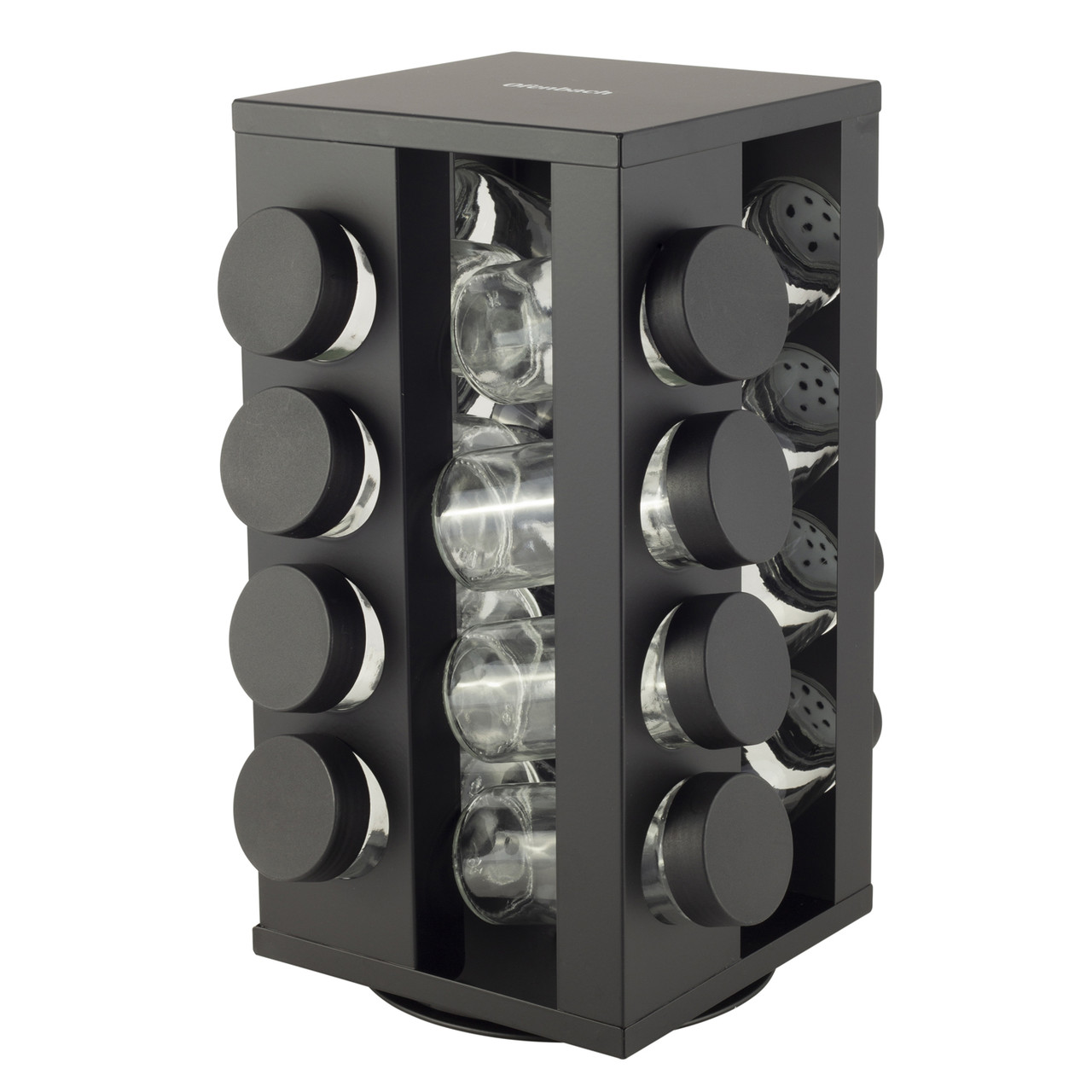 Набір ємностей Ofenbach KM 101002 Чорна для спецій 16шт на підставці для сервірування столу, фото 1