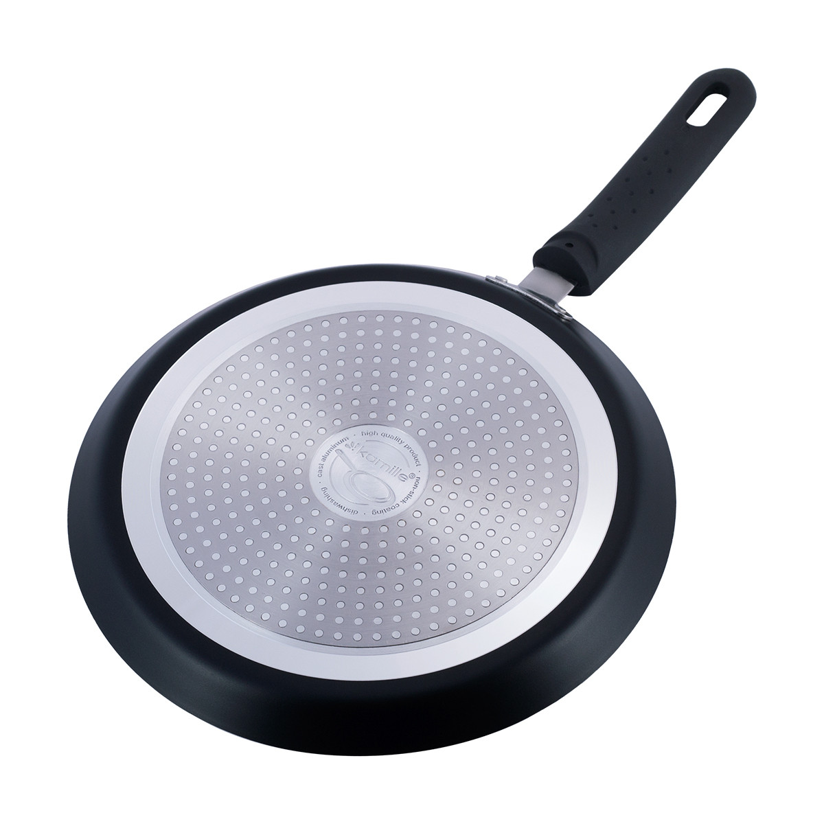 Сковорода млинець з алюмінію з мармуровим покриттям 26см для індукції та газу Kamille KM-0623MR, фото 1