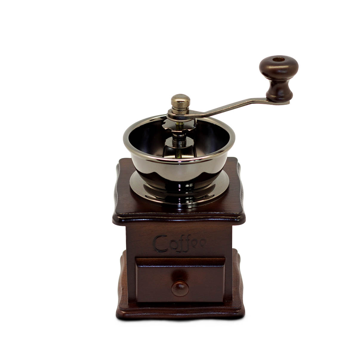 Кавомолка ручна (механічна) з нержавіючої сталі та дерева коричнева Kamille KM-7018, фото 1