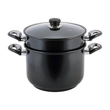 Пароварка Kamille KM-5825 2-х рівнева 8л з вуглецевої сталі для приготування їжі для індукції