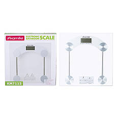 Ваги підлогові електронні із пластику та скла на батарейці 30х30х3.2см Kamille KM-7112