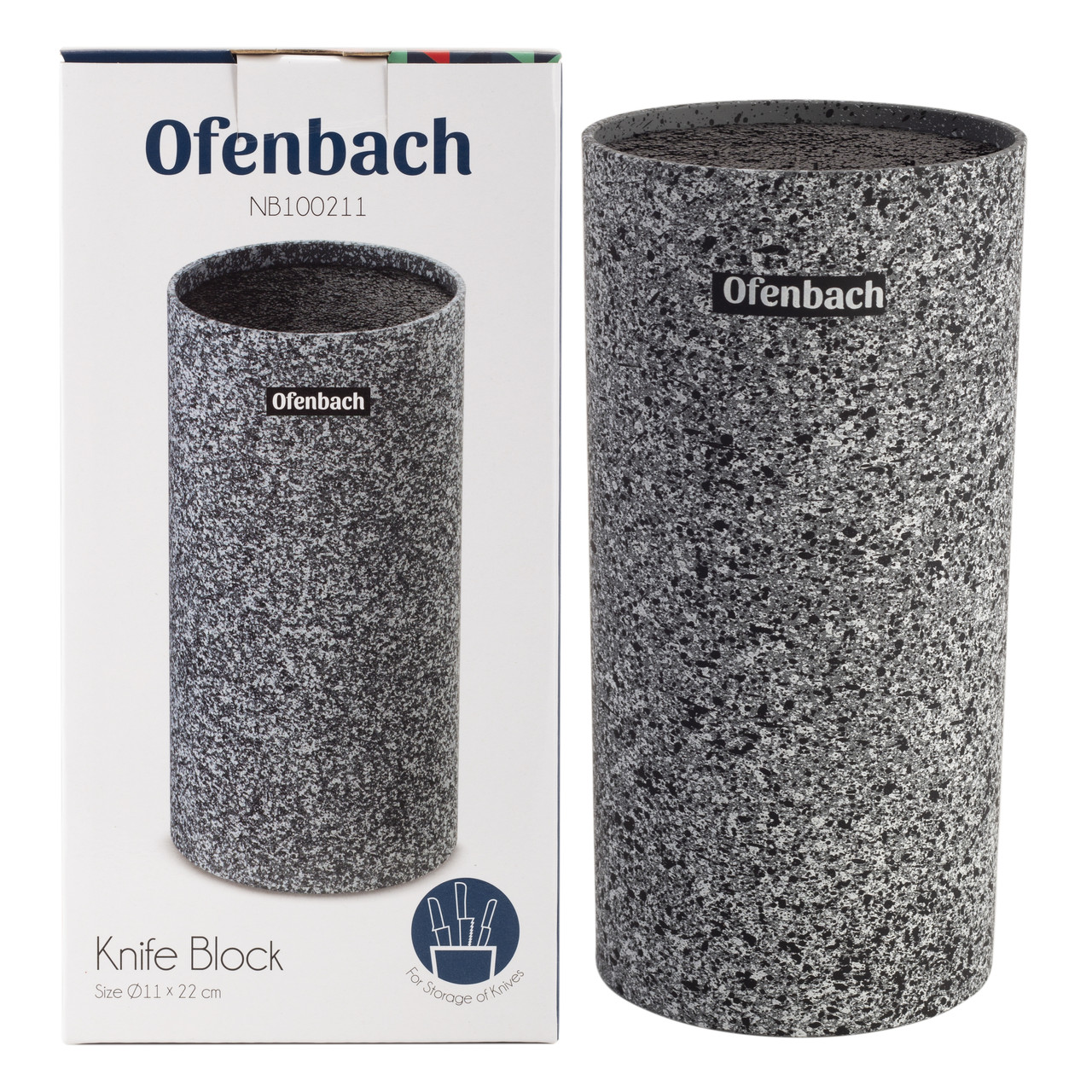 Підставка для ножів графіт із наповнювачем із пластикових прутиків 22см Ofenbach KM-100211, фото 1