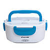 Ланч бокс для обідів із пластику та нержавіючої сталі електричний зелений з 2 ємностями на 1л Kamille KM-2130, фото 5