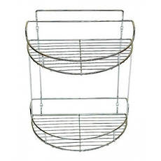 Полиця для ванної з хромованої сталі напівкругла 2-ярусна 32х29х18см Besser KM-0424А