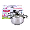 Каструля Groningen 1.5л із нержавіючої сталі з 5-шаровим індукційним дном Kamille KM-4920, фото 7