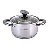 Каструля Groningen 1.5л із нержавіючої сталі з 5-шаровим індукційним дном Kamille KM-4920, фото 2