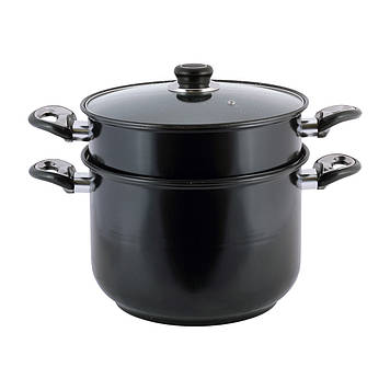 Пароварка Kamille KM-5831 2-х рівнева 10л з вуглецевої сталі для приготування їжі для індукції