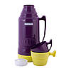Термос питний фіолетовий пластиковий зі скляною колбою 1800мол Kamille KM-2032, фото 5