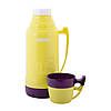 Термос Жовтий пластиковий питний жовтий зі скляною колбою 1800мл Kamille KM-2032, фото 5