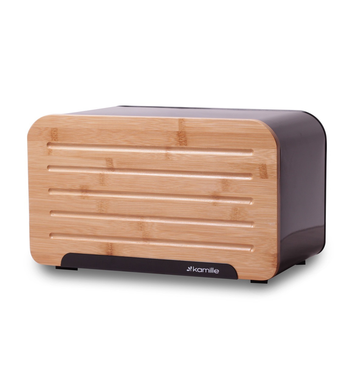 Хлібниця Kamille KM-1107 35*20*21.5 см із нержавіючої сталі з кришкою бамбуковой