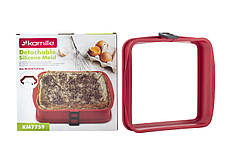 Форма для випікання силіконова квадратна зі скляним дном (26,5*25,1*5,3 см) Kamille KM-7759