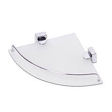 Полиця для ванної кутова скляна на дюбелях (28х28х6 см) Besser KM-8817