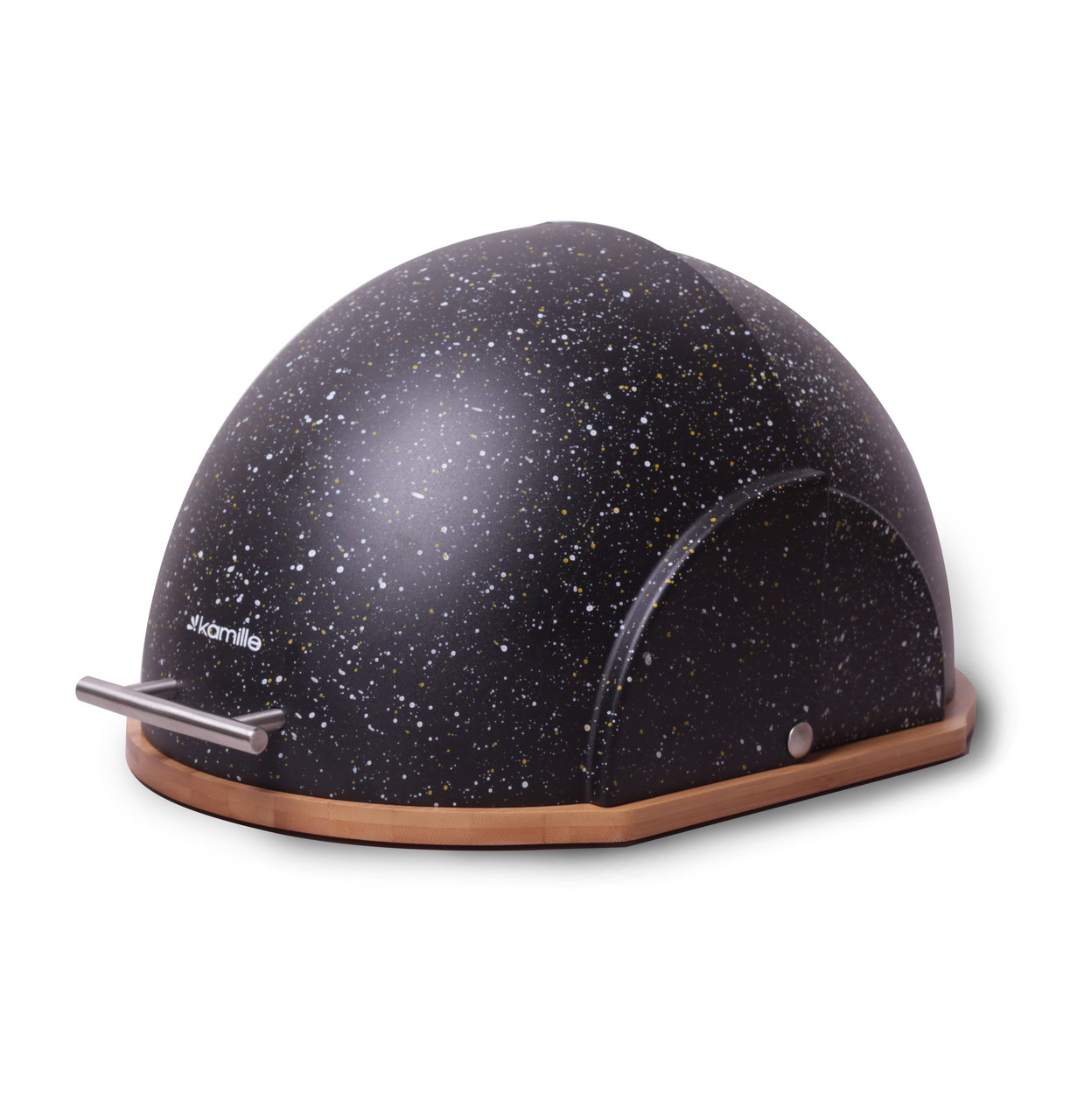 Хлібниця із пластику з бамбуковою основою Kamille KM 1106 Чорна 38.5 см
