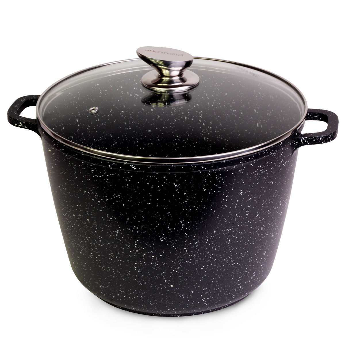 Каструля з кришкою Kamille KM-4408 10.0 л з литого алюмінію з антипригарним покриттям і для індукції і газу