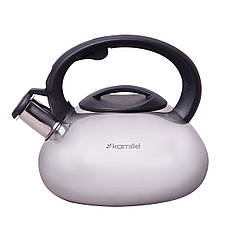 Чайник із нержавіючої сталі зі свистком для індукції та газу (2.5 л) Kamille KM-0689