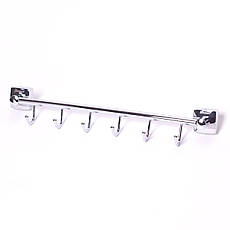 Гачки на планці із нержавіючої сталі на дюбелях (6 шт) Besser KM-8823