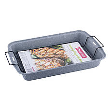 Форма для запікання антипригарна з вуглецевої сталі з гратами для гриля (37,5*26*5,5 см) Kamille KM-6001M