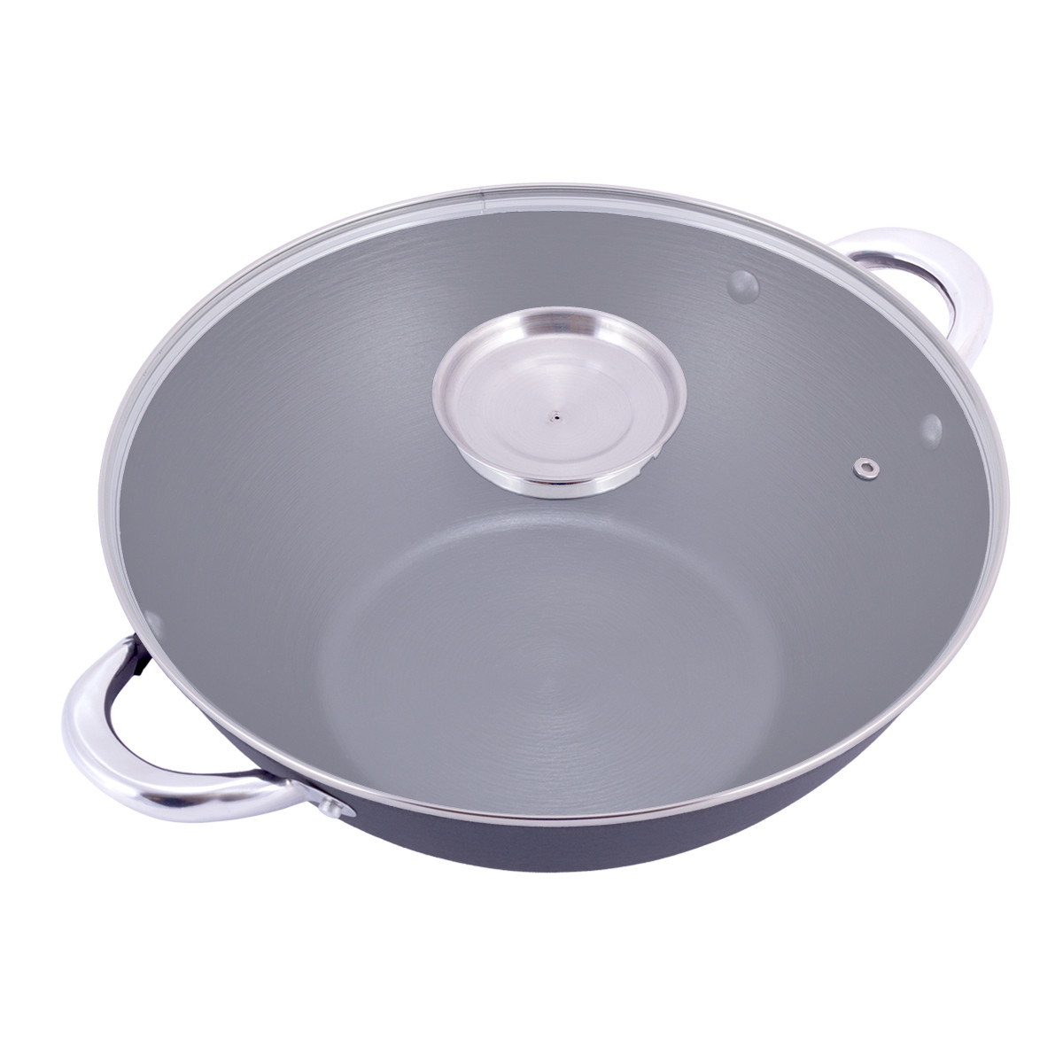 Казан чавунний для плову Kamille Wok KM-4807MR з антипригарним покриттям для індукції і газу 4,5 L, фото 1