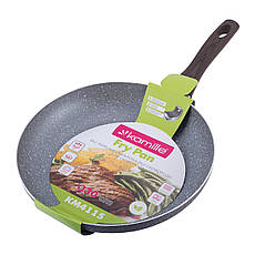 Сковорода з антипригарним покриттям Grey marble із алюмінію для індукції та газу (30 см) Kamille KM-4115