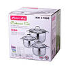 Набір каструль Kamille KM-4706S з нержавіючої сталі 6 предметів (1.8 л, 2.3 л, 3.3 л), фото 5