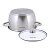 Каструля з кришкою з нержавіючої сталі та порожнистими ручками для індукції та газу (3 л) Kamille KM-4902, фото 5