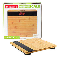 Ваги електронні підлогові з бамбуковою основою (28 см) Kamille KM-7113