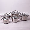 Набір посуду з 5 каструль Kamille KM-5633S з нержавіючої сталі 10 предметів для індукції, фото 5