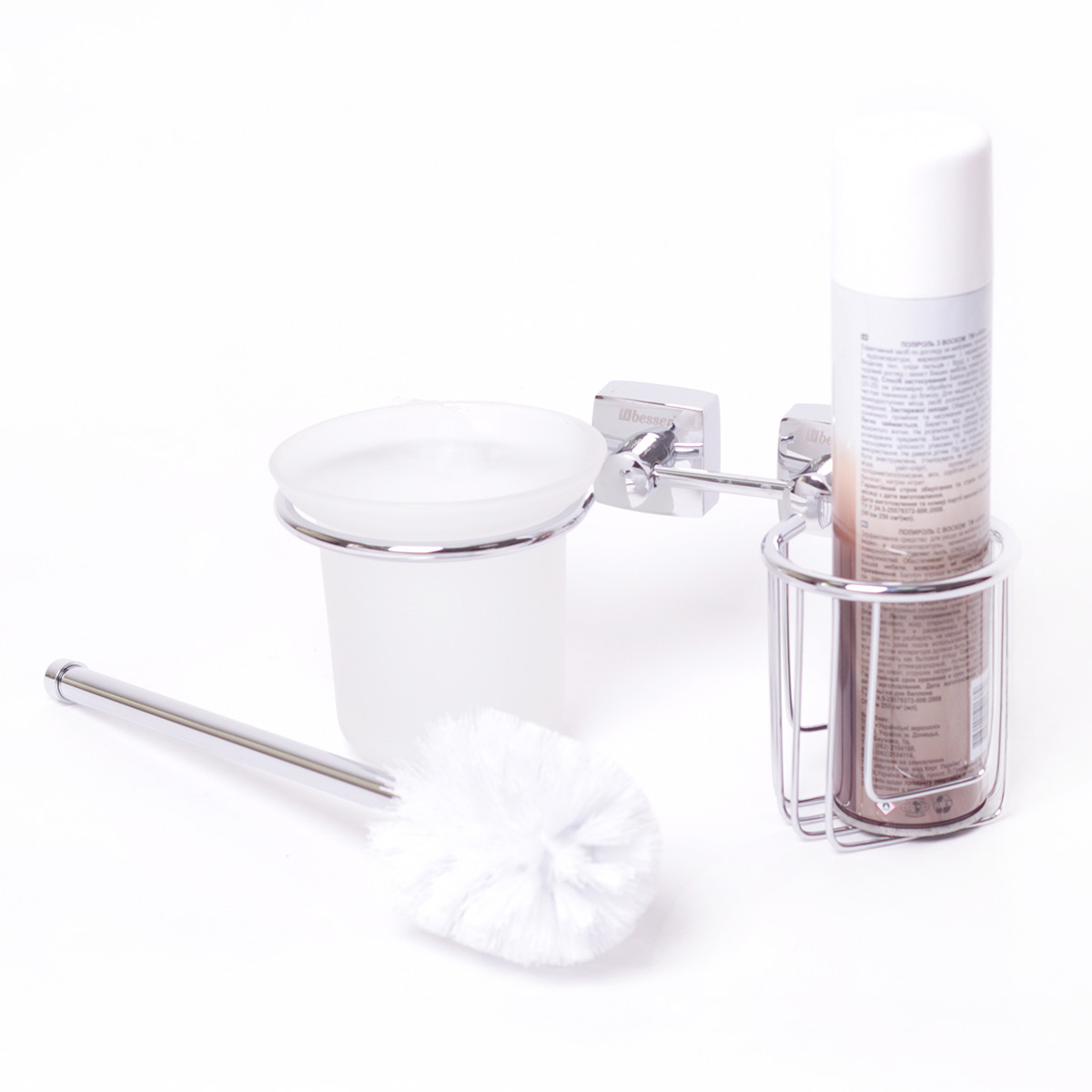 Єрш для унітазу з підставкою та кошиком для освіжувача повітря Besser KM-8813A, фото 1