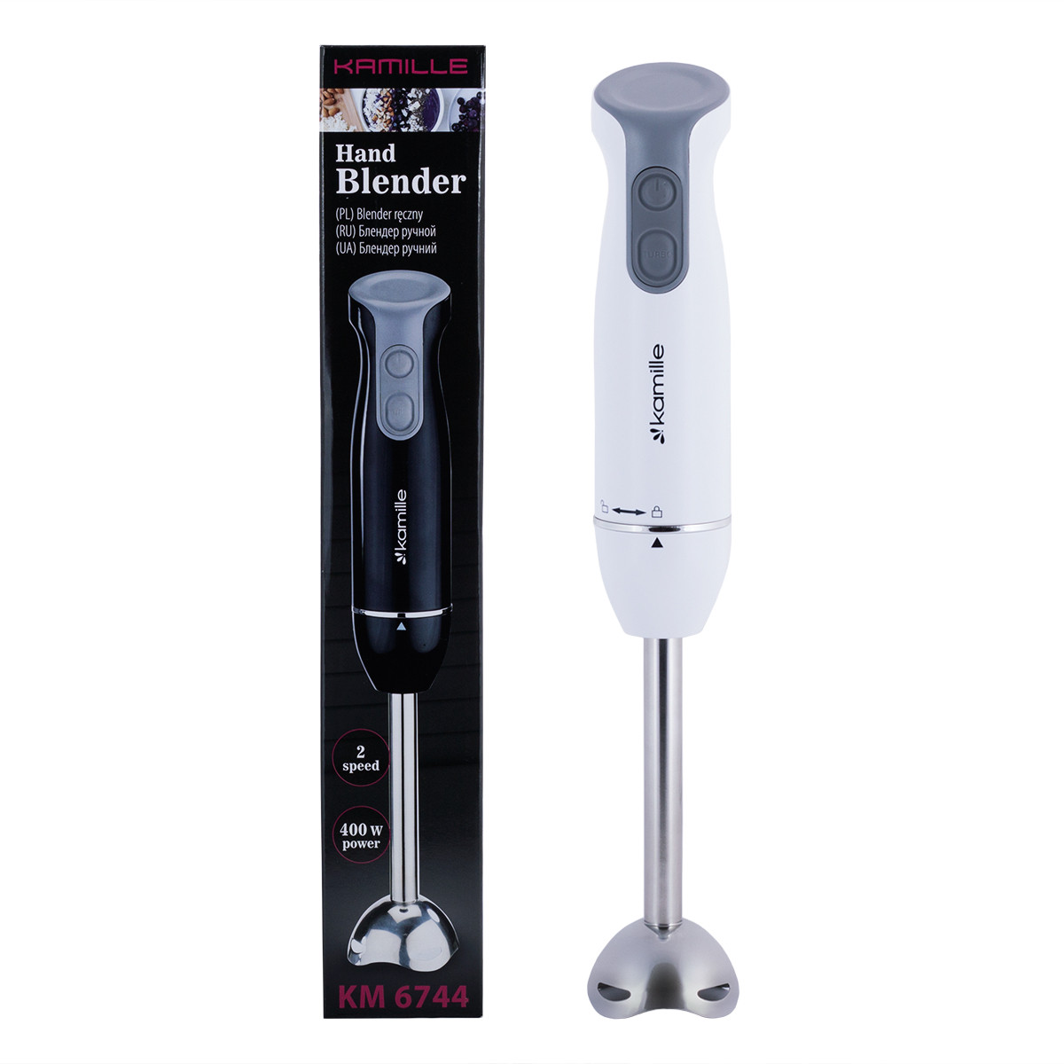 Блендер ручний занурювальний Білий 400W (38 см) Kamille KM-6744, фото 1