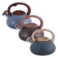 Чайник із нержавіючої сталі зі свистком для індукції та газу Темно-Сірий (2.5 л) Kamille KM-0680