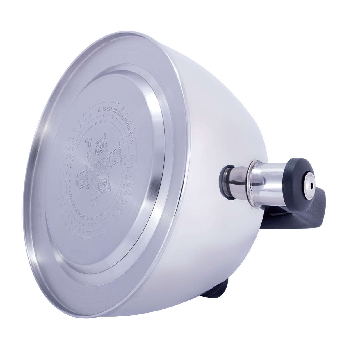 Чайник із нержавіючої сталі зі свистком та термометром для індукції та газу (3 л) Kamille KM-1077, фото 1