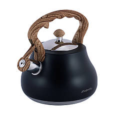 Чайник із нержавіючої сталі зі свистком та нейлоновою ручкою Чорний (2,7 л) Kamille KM-1092
