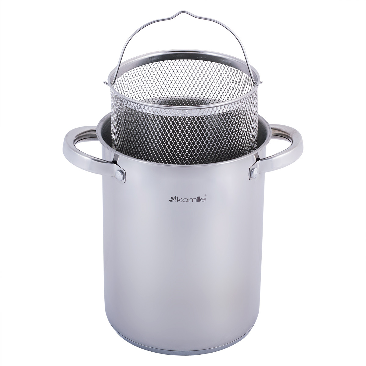 Каструля для спаржі із нержавіючої сталі (16*21 см) 4 л Kamille KM-5850, фото 1