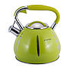Чайник із нержавіючої сталі зі свистком Зелений (3 л) Kamille KM-0691A, фото 9
