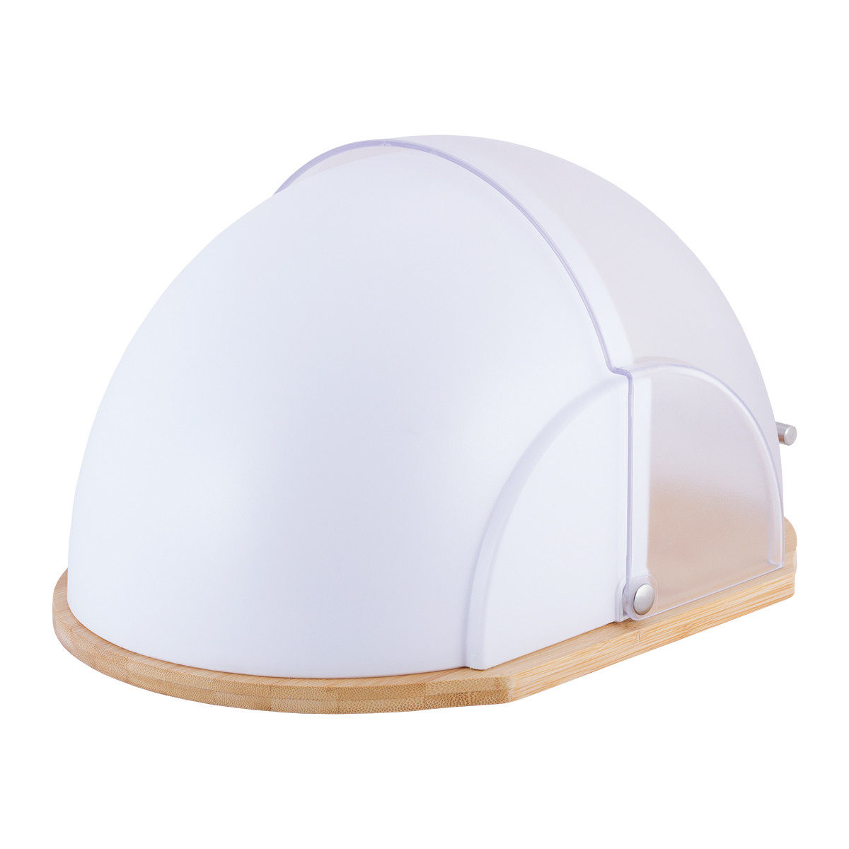 Хлібниця на бамбуковій основі з кришкою із пластику Біла (36.5 см) Kamille KM-1100, фото 1