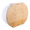 Хлібниця на бамбуковій основі з кришкою із пластику Біла (36.5 см) Kamille KM-1100, фото 8