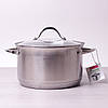 Каструля з кришкою з нержавіючої сталі з 7-шаровим дном для індукції та газу (5.8 л) Kamille KM-4724S, фото 9