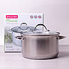 Каструля з кришкою з нержавіючої сталі з 7-шаровим дном для індукції та газу (5.8 л) Kamille KM-4724S, фото 10